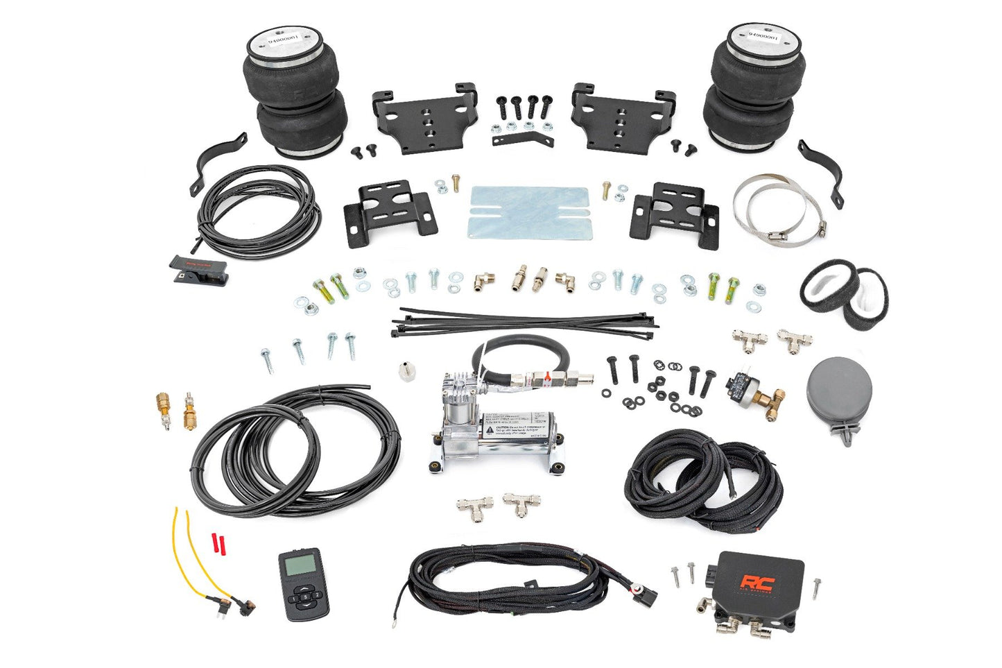Rough Country Air Spring Kit w/compressor | Wireless Controller | 0-6" Lift | Chevy/GMC 2500HD (01-10)