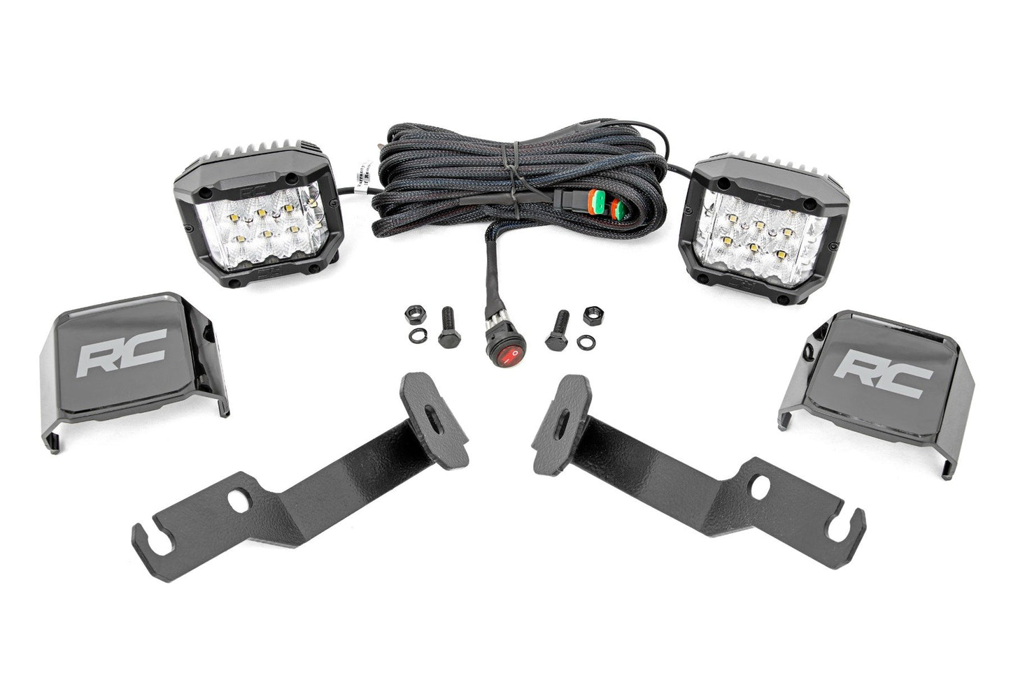 Rough Country LED Light Kit | Ditch Mount | 3" OSRAM | Wide | Toyota Tacoma 2WD/4WD (05-15)