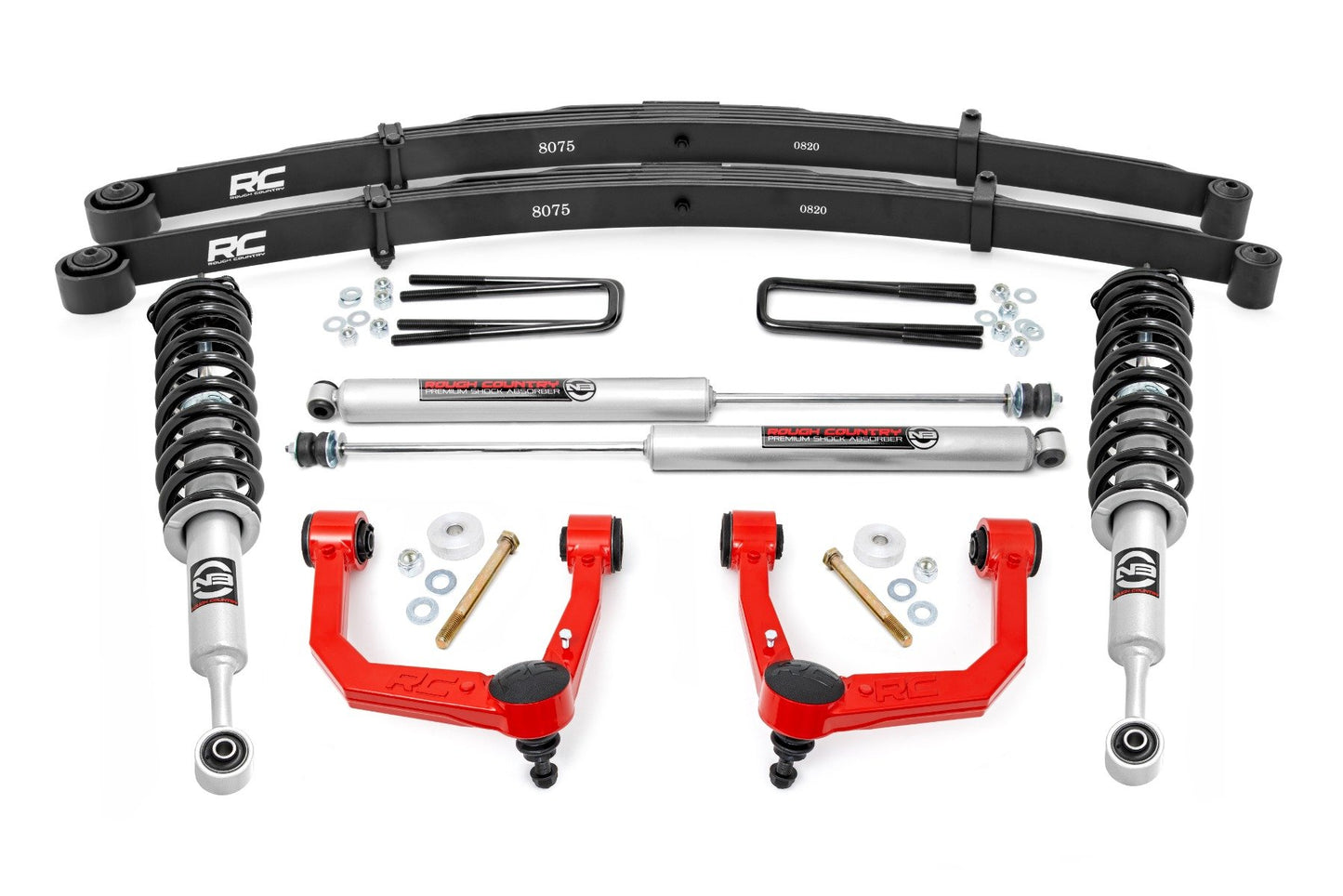 Rough Country 3.5 Inch Lift Kit | Red UCA | N3 Struts | Toyota Tacoma 2WD/4WD (2005-2023)