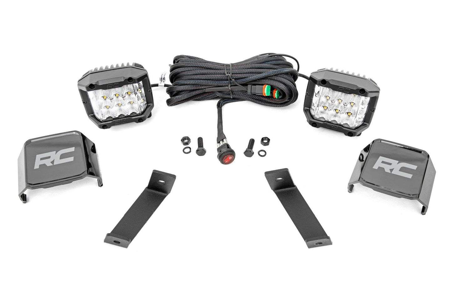Rough Country LED Light Kit | Ditch Mount | 3" OSRAM | Wide | Jeep Cherokee KL (14-21)