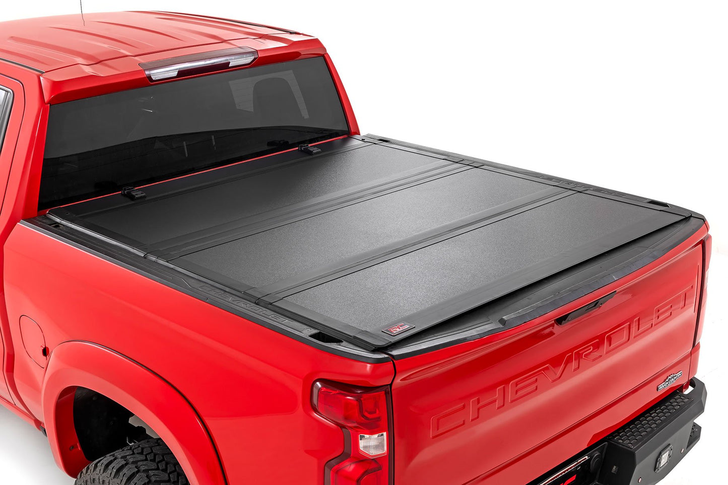 Rough Country Hard Tri-Fold Flip Up Bed Cover | 6'7" Bed | Chevy/GMC Sierra 1500 (19-26)/Silverado 1500 (19-26)