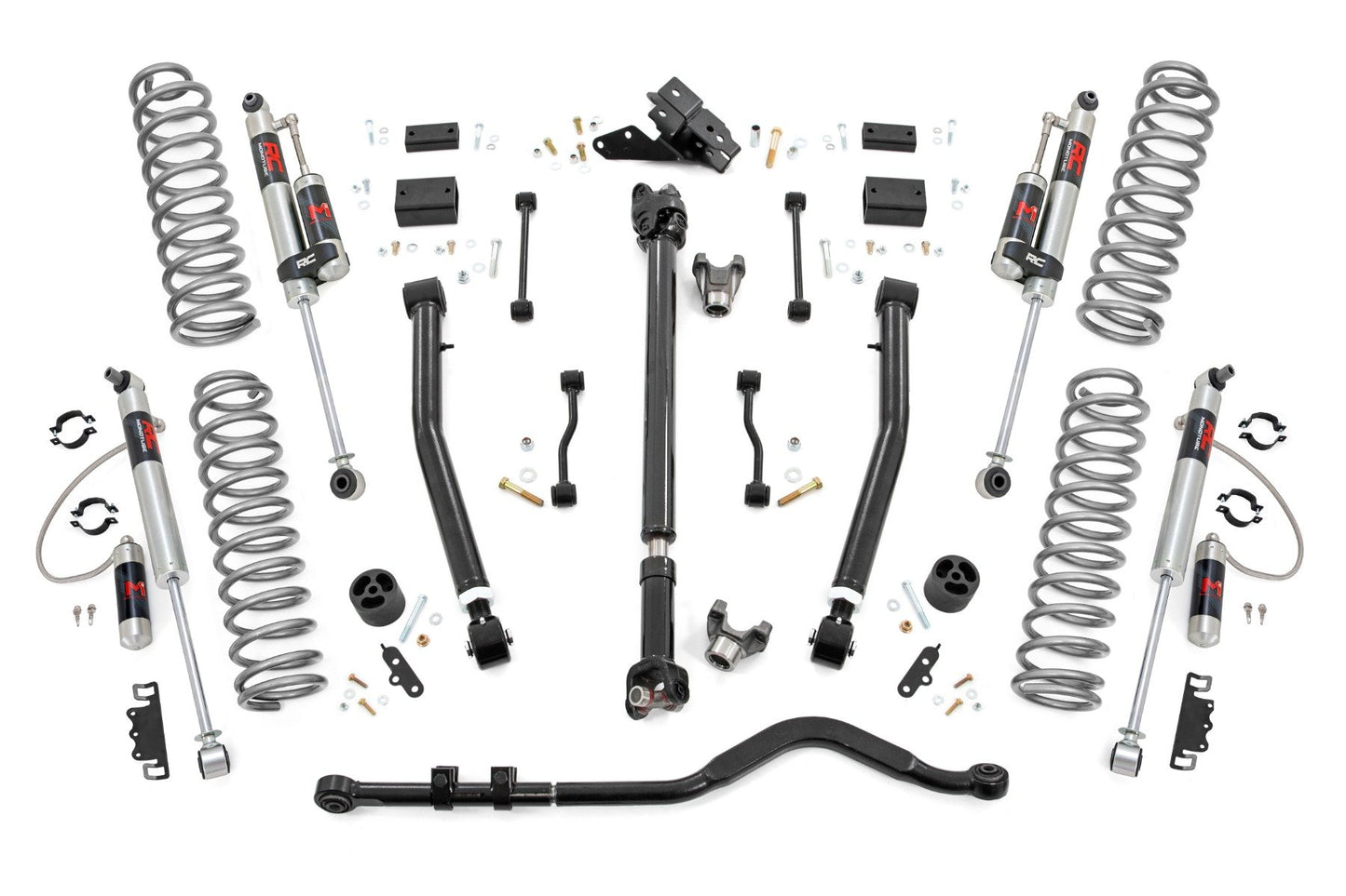 Rough Country 3.5 Inch Lift Kit | Adj Lower | FR D/S | M1R | Jeep Wrangler JL 4WD (24-26)