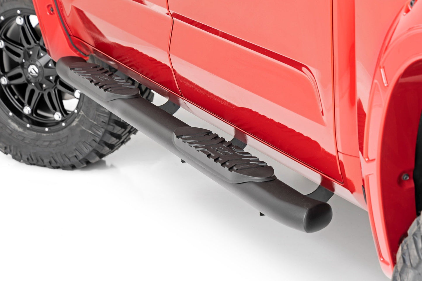 Rough Country Oval Nerf Steps | Crew Cab | Black | Toyota Tundra 2WD/4WD (2022-2026)