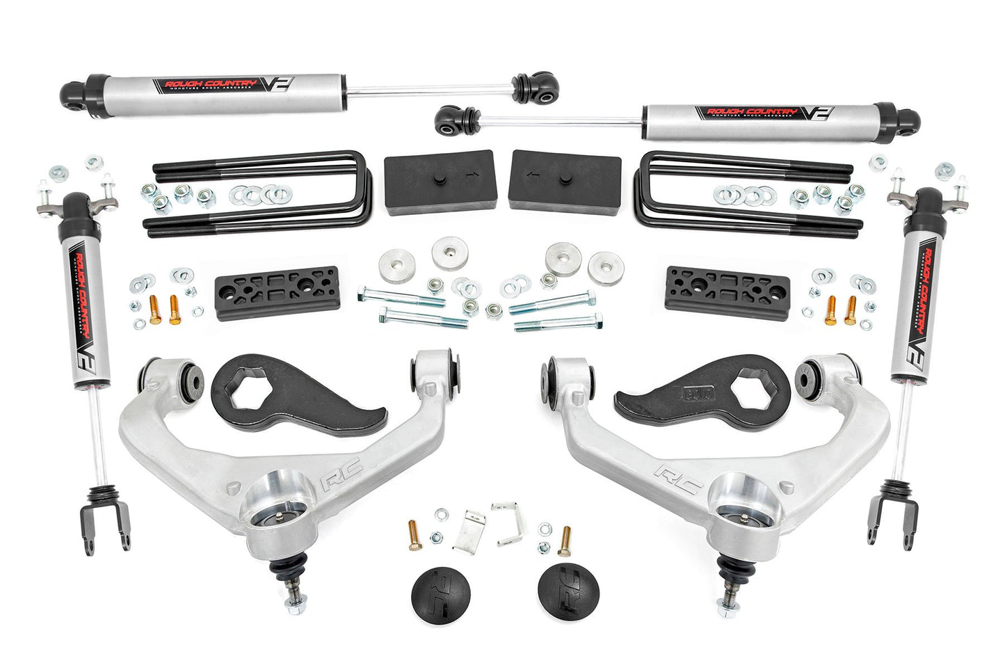 Rough Country 3 Inch Lift Kit | UCAs | V2 | w/ Overloads | Chevy/GMC 2500HD/3500HD (20-26)