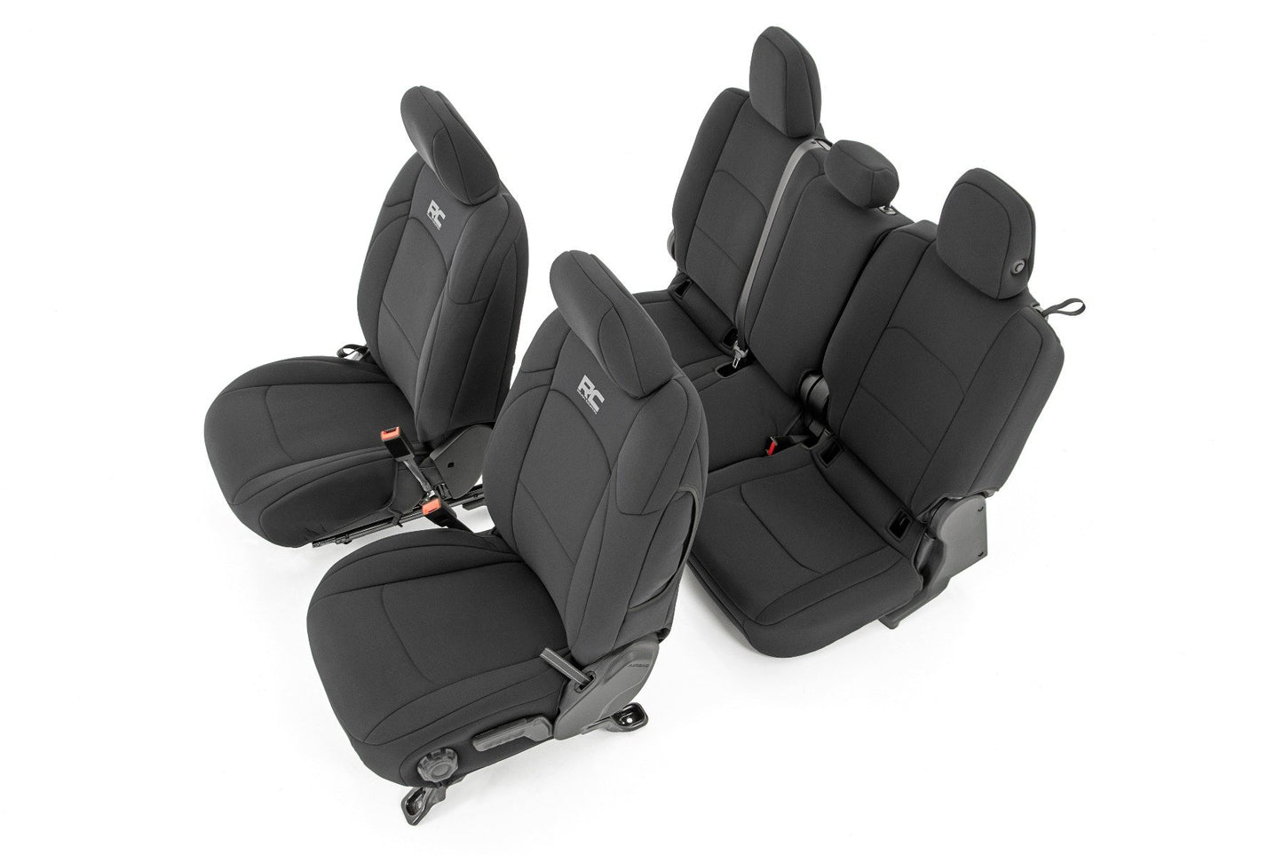 Rough Country Seat Covers | Front and RR w/ Cup Holder | Jeep Gladiator JT 4WD (2020-2025)