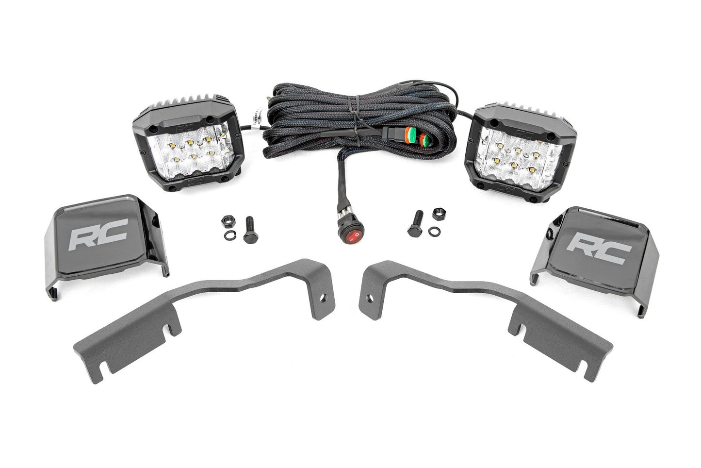 Rough Country LED Light Kit | Ditch Mount | 3" OSRAM | Wide | Nissan Frontier (22-26)