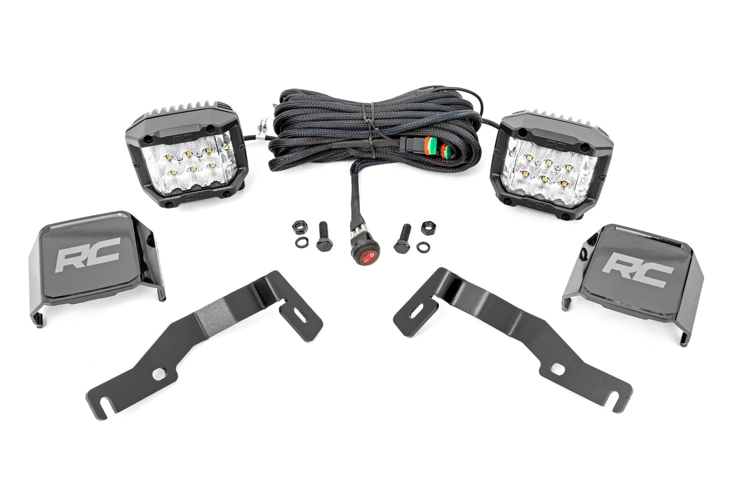 Rough Country LED Light Kit | Ditch Mount | 3" OSRAM | Wide | Toyota Tacoma 2WD/4WD (24-25)