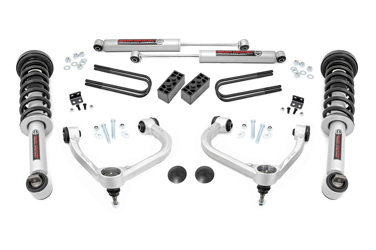 Rough Country 3 Inch Lift Kit | Forged UCA | N3 Struts | Ford F-150 4WD (2021-2025)