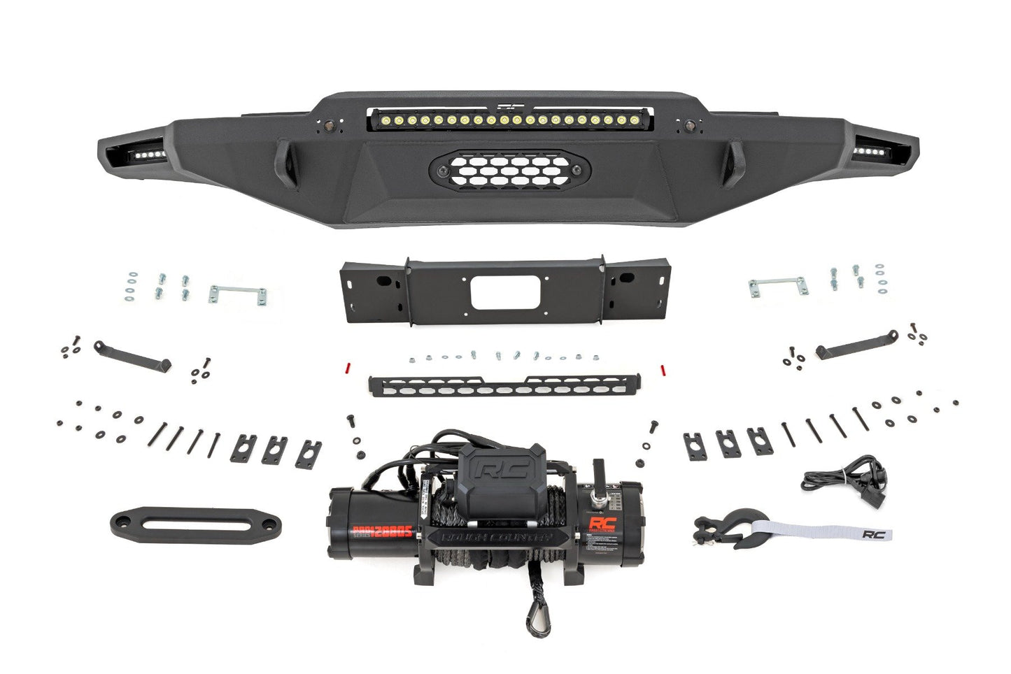 Rough Country Hybrid Front Bumper | 12000S | Blk LED | Toyota Tundra 2WD/4WD (2022-2026)
