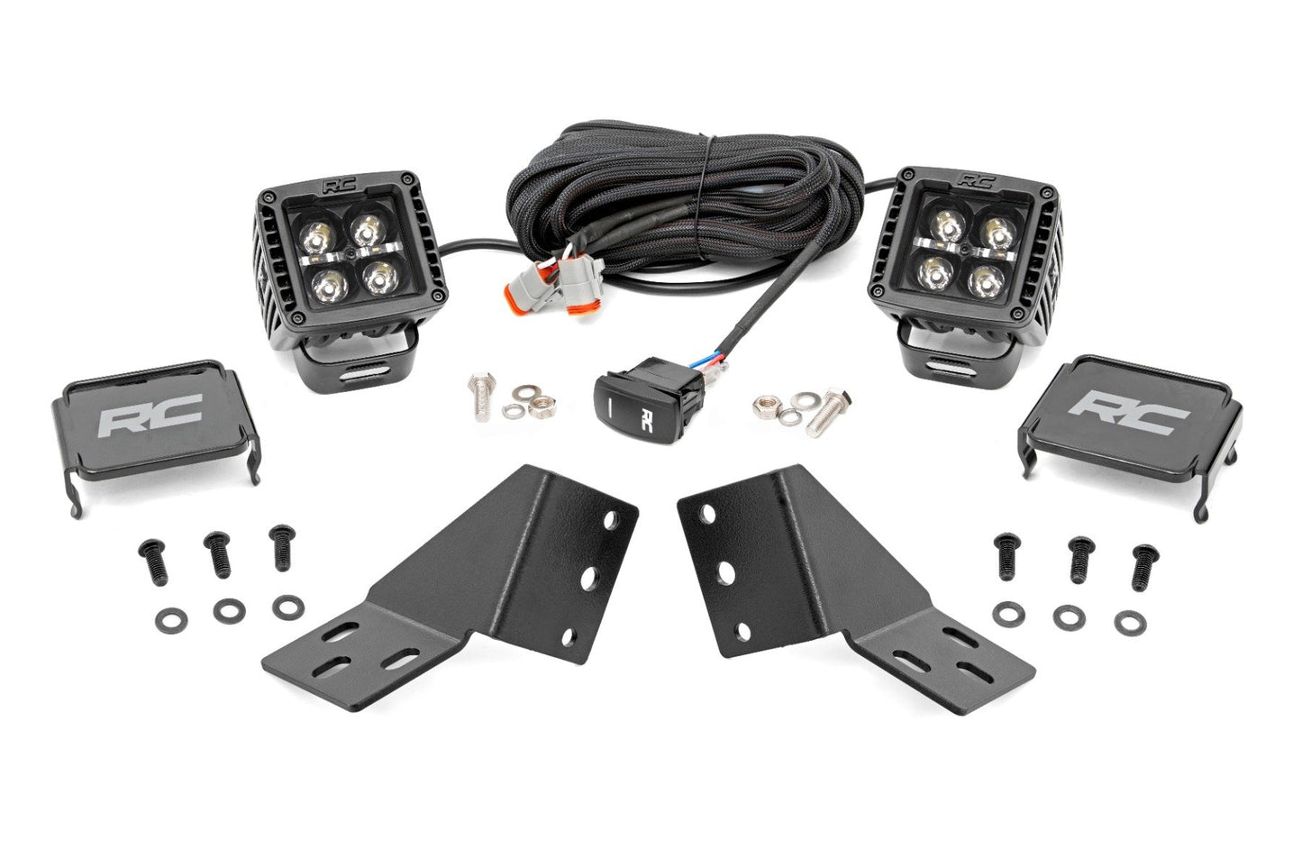 Rough Country LED Light Kit | Rear Mount | 2" Black Pair | White DRL | CFMOTO UFORCE U10 Pro