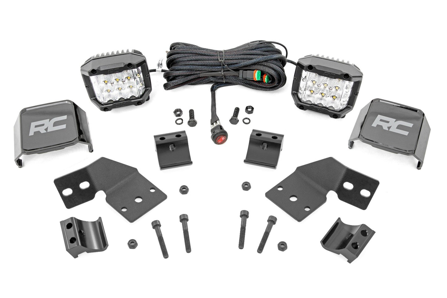Rough Country LED Light Kit | Front Mount | 3" Chrome Pair | Wide Angle | Polaris XPEDITION ADV 5