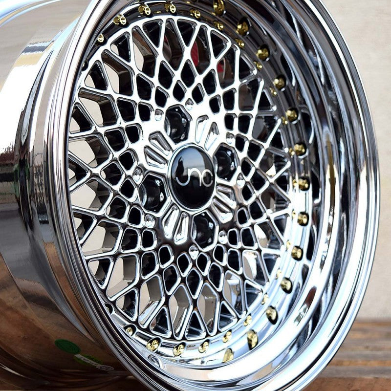JNC045 Platinum with Gold Rivets