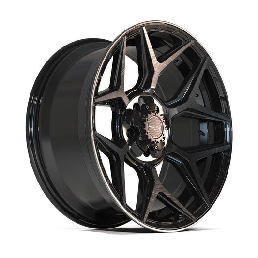 4PLAY 4P06 20x9 5X127, 5X139.7 0 GLOSS BLACK W/ BRUSHED FACE & TINTED CLEAR