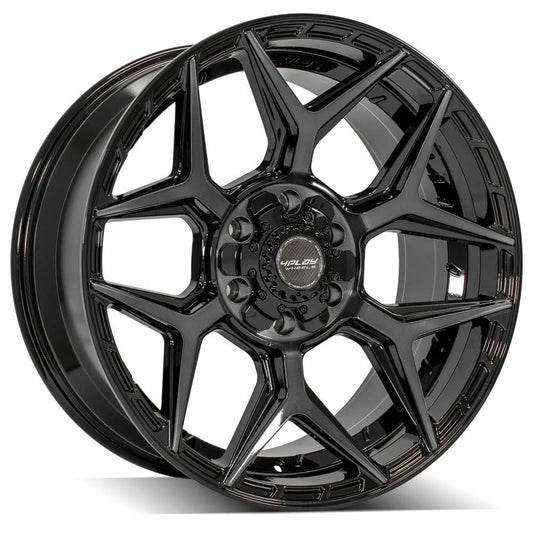 4PLAY 4P06 20x9 6X139.7, 6X135 0 GLOSS BLACK W/ BRUSHED FACE & TINTED CLEAR