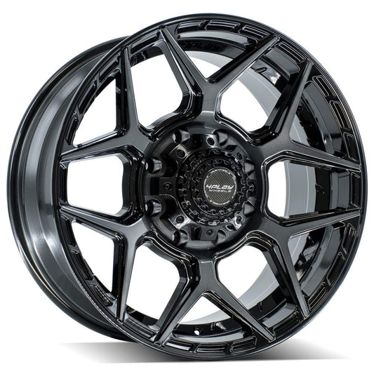 4PLAY 4P06 20x9 8X170 0 GLOSS BLACK W/ BRUSHED FACE & TINTED CLEAR