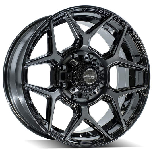 4PLAY 4P06 20x9 8X180 0 GLOSS BLACK W/ BRUSHED FACE & TINTED CLEAR