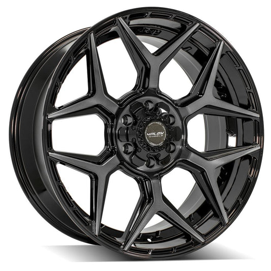 4PLAY 4P06 22x9 6X139.7, 6X135 12 GLOSS BLACK W/ BRUSHED FACE & TINTED CLEAR