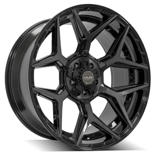 4PLAY 4P06 22x10 5X127, 5X139.7 -18 GLOSS BLACK W/ BRUSHED FACE & TINTED CLEAR