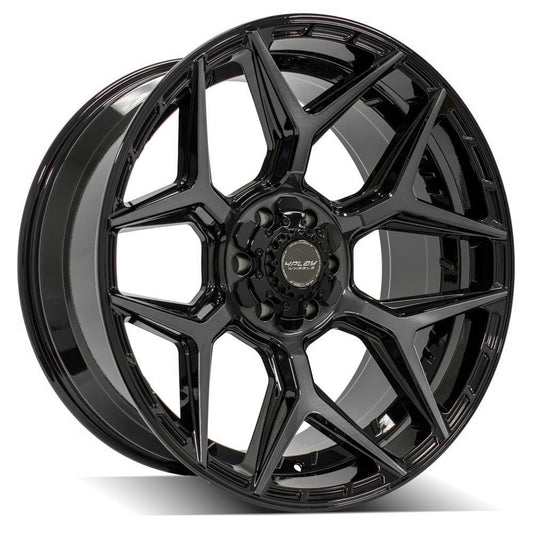 4PLAY 4P06 22x10 6X139.7, 6X135 -18 GLOSS BLACK W/ BRUSHED FACE & TINTED CLEAR