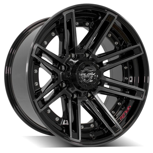 4PLAY 4P08 20x10 8X170 -24 GLOSS BLACK W/ BRUSHED FACE & TINTED CLEAR