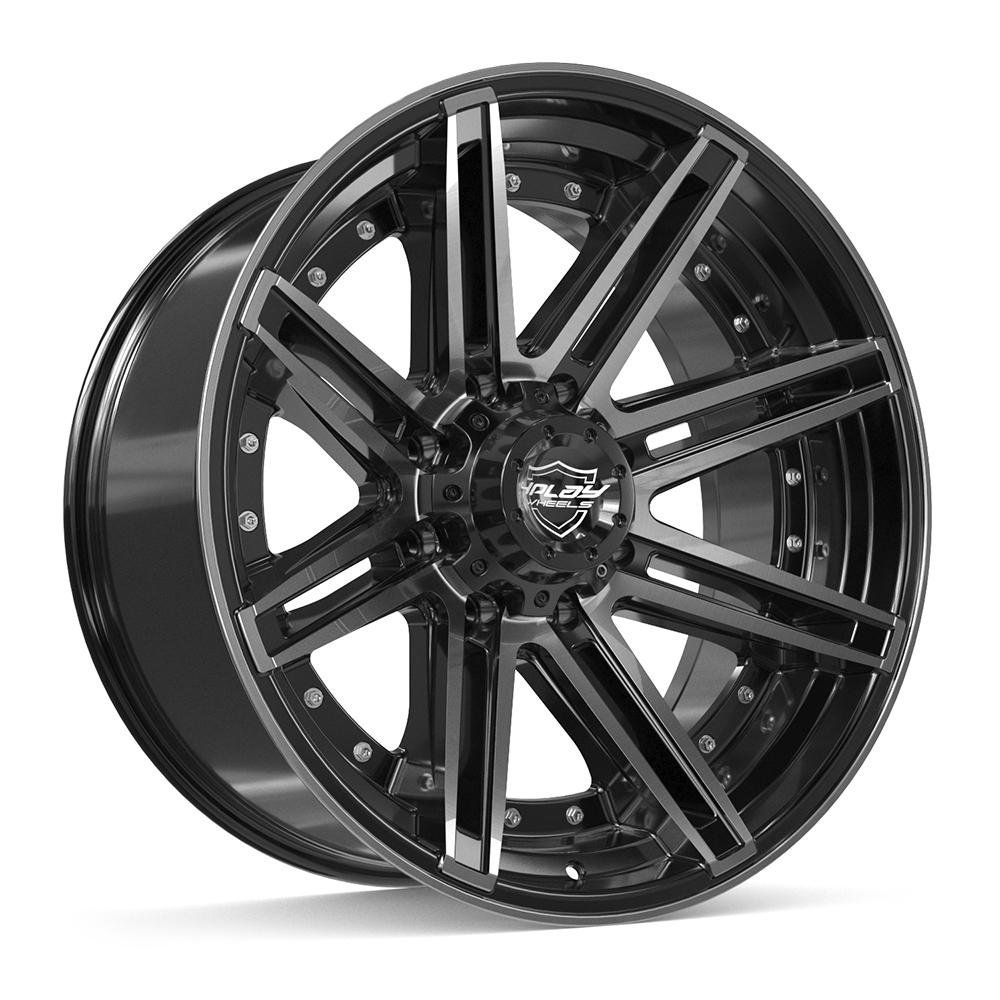 4PLAY 4P08 22x10 8X165.1 -24 GLOSS BLACK W/ BRUSHED FACE & TINTED CLEAR