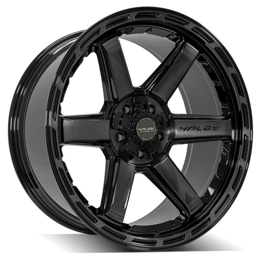 4PLAY 4P63 22x10 5X127, 5X139.7 -18 GLOSS BLACK W/ BRUSHED FACE & TINTED CLEAR