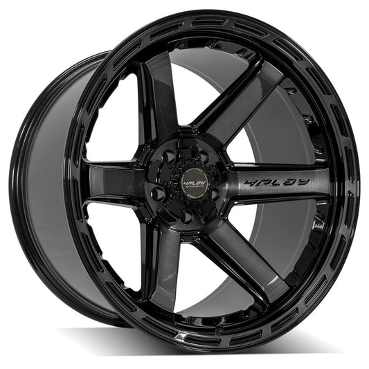4PLAY 4P63 22x12 5X127, 5X139.7 -44 GLOSS BLACK W/ BRUSHED FACE & TINTED CLEAR