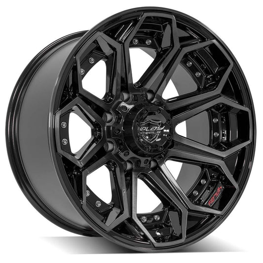 4PLAY 4P80R 20x10 8X170 -24 GLOSS BLACK W/ BRUSHED FACE & TINTED CLEAR