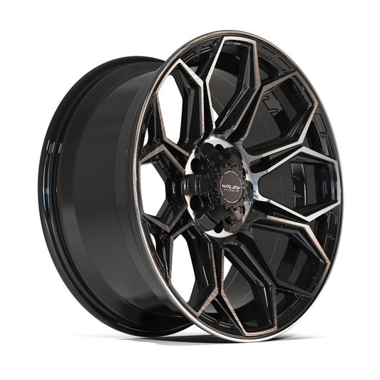 4PLAY 4P83 20x9 6X139.7, 6X135 0 GLOSS BLACK W/ BRUSHED FACE & TINTED CLEAR