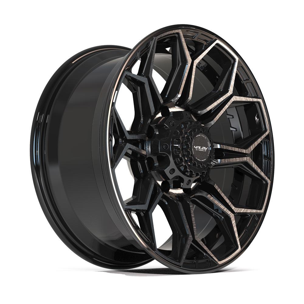 4PLAY Wheels 4P83 Gloss Black w/ Brushed Face & Tinted Clear