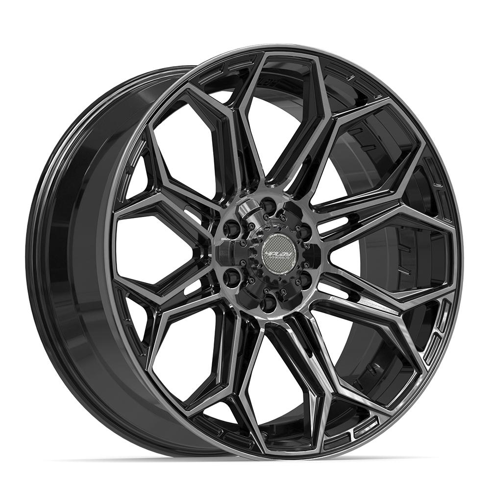 4PLAY 4P83 22x9 6X139.7, 6X135 12 GLOSS BLACK W/ BRUSHED FACE & TINTED CLEAR