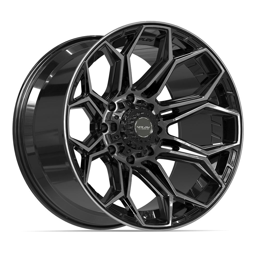 4PLAY 4P83 Wheel Gloss Black Brushed with Tinted Clear