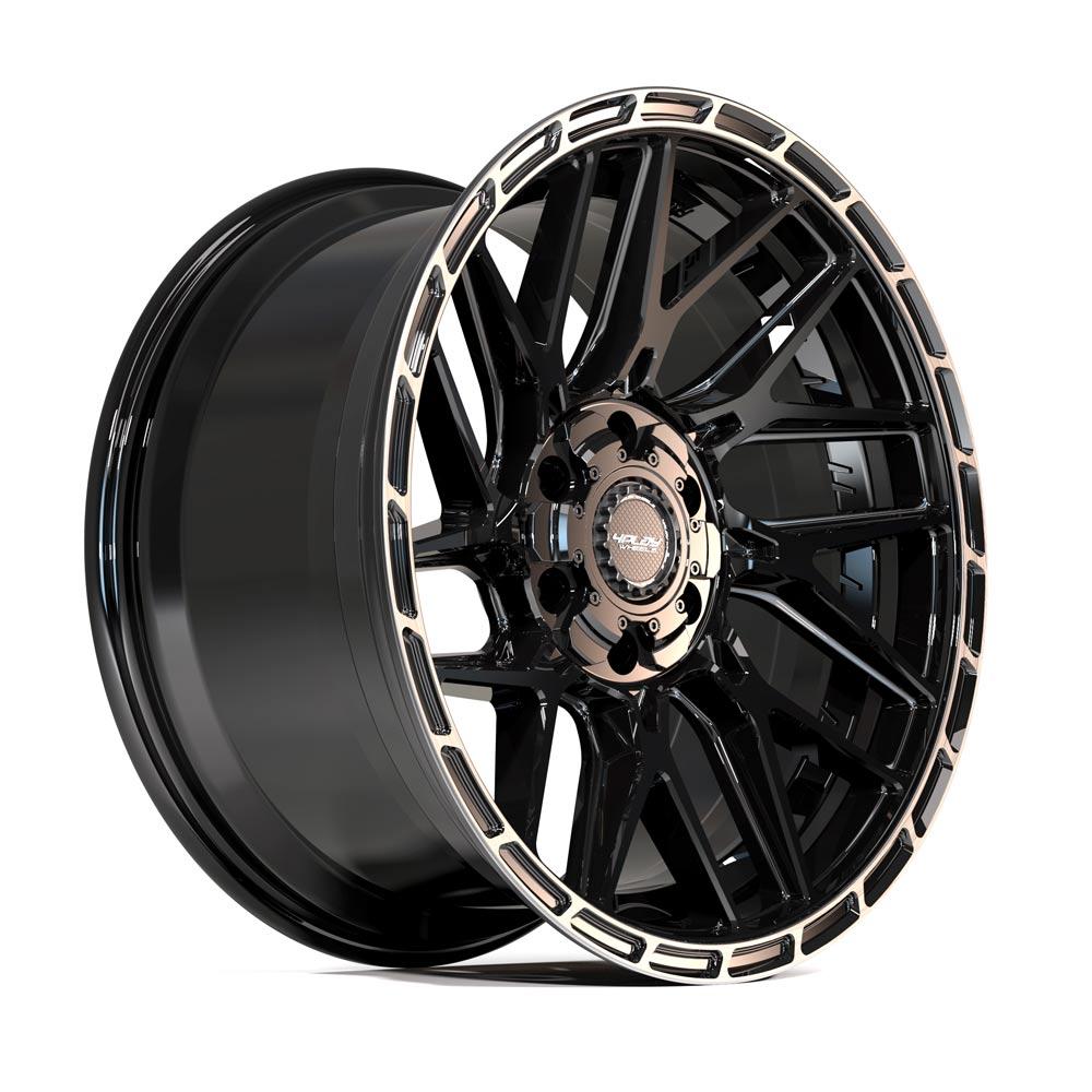 4PLAY 4PS28 17x9 5X127, 5X139.7 -6 GLOSS BLACK W/ BRUSHED FACE & TINTED CLEAR
