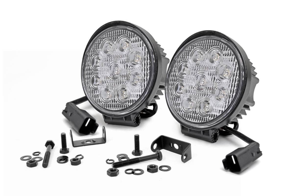 Rough Country 4 Inch Chrome Series LED Light | Round | Pair