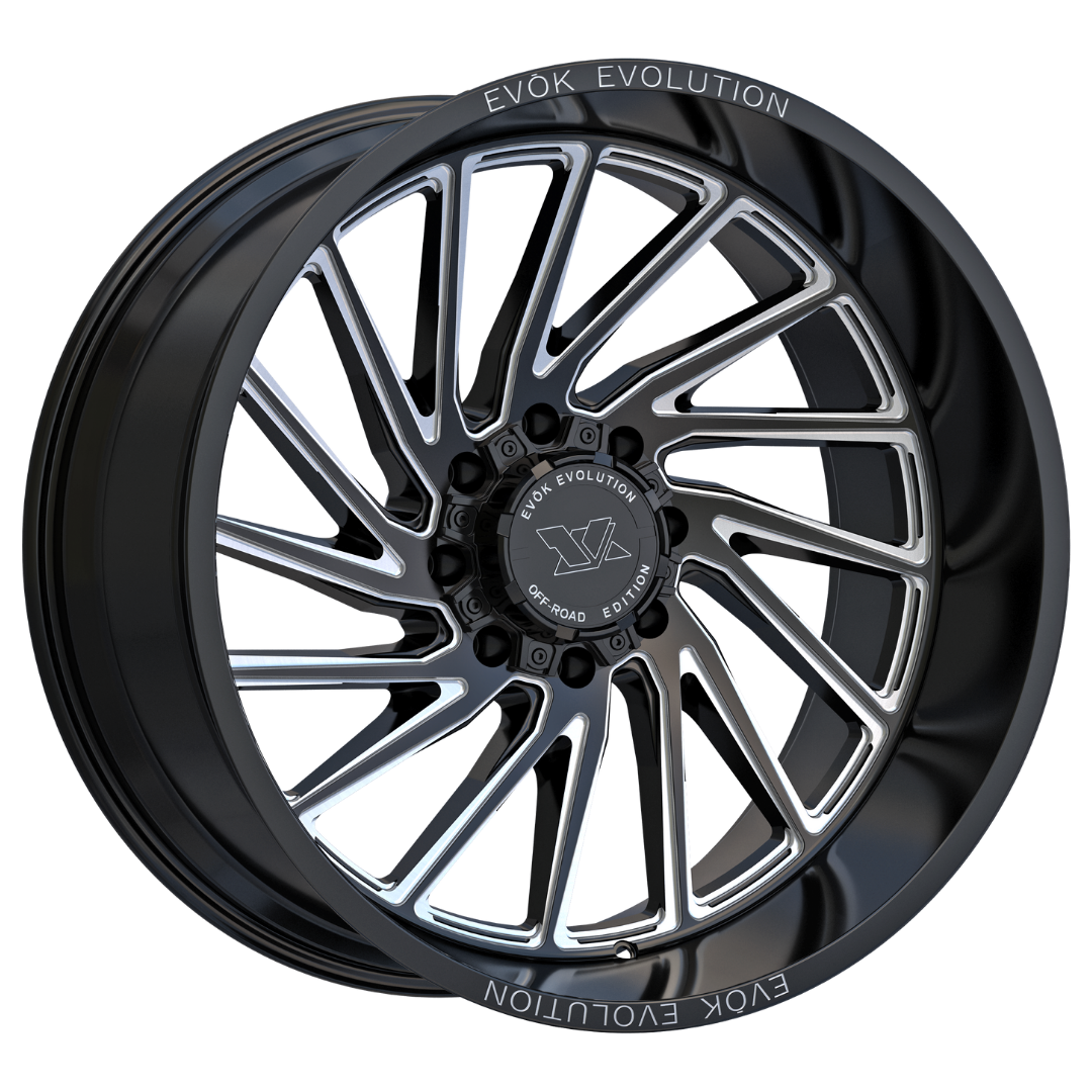 Evok EV505 Custom Wheel Gloss Black Milled Spokes