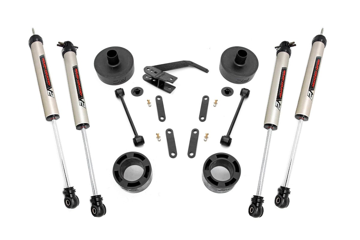 Rough Country 2.5 Inch Lift Kit | Spacers | V2 | Jeep Wrangler JK/Wrangler Unlimited (07-18)