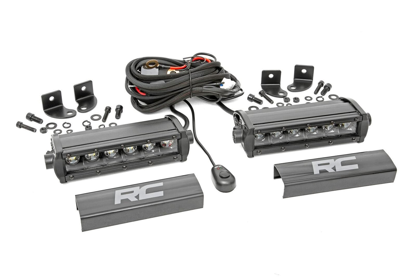 Rough Country 6 Inch Black Series LED Light Bar | Single Row | Pair