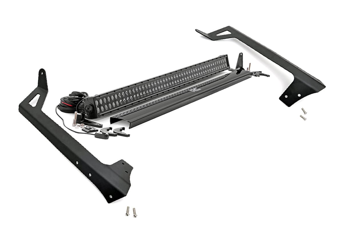 Rough Country LED Light Kit | Windshield Mount | 50" Black Dual Row | Jeep Wrangler JK (07-18)