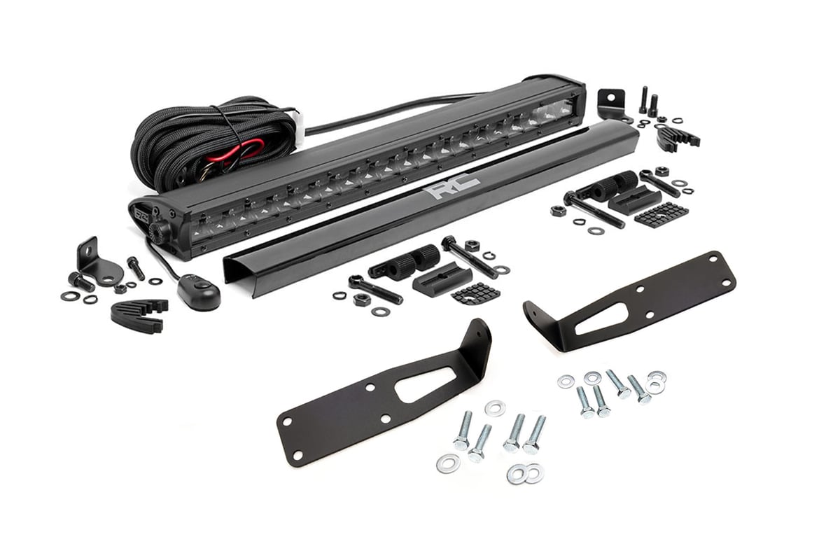 Rough Country LED Light Kit | Bumper Mount | 20" Black Single Row | Ram 2500 (03-10)/2500 (11-18)/3500 (11-18)