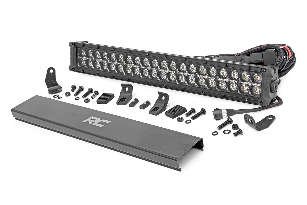 Rough Country 20 Inch Black Series LED Light Bar | Dual Row | Cool White DRL