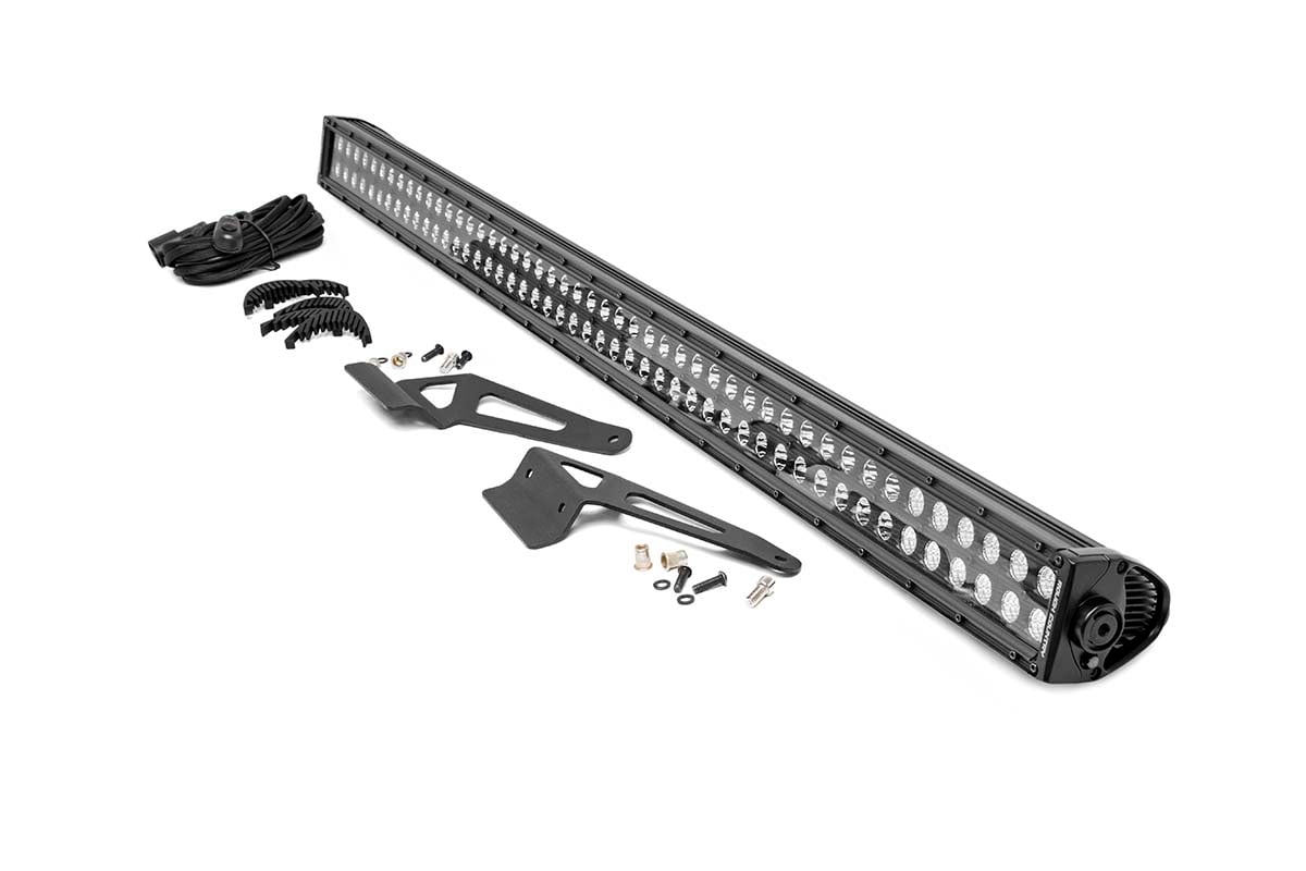 Rough Country LED Light | Windshield | 50" Black Dual Row | Can-Am Defender HD 5/HD 8/HD 9/HD 10