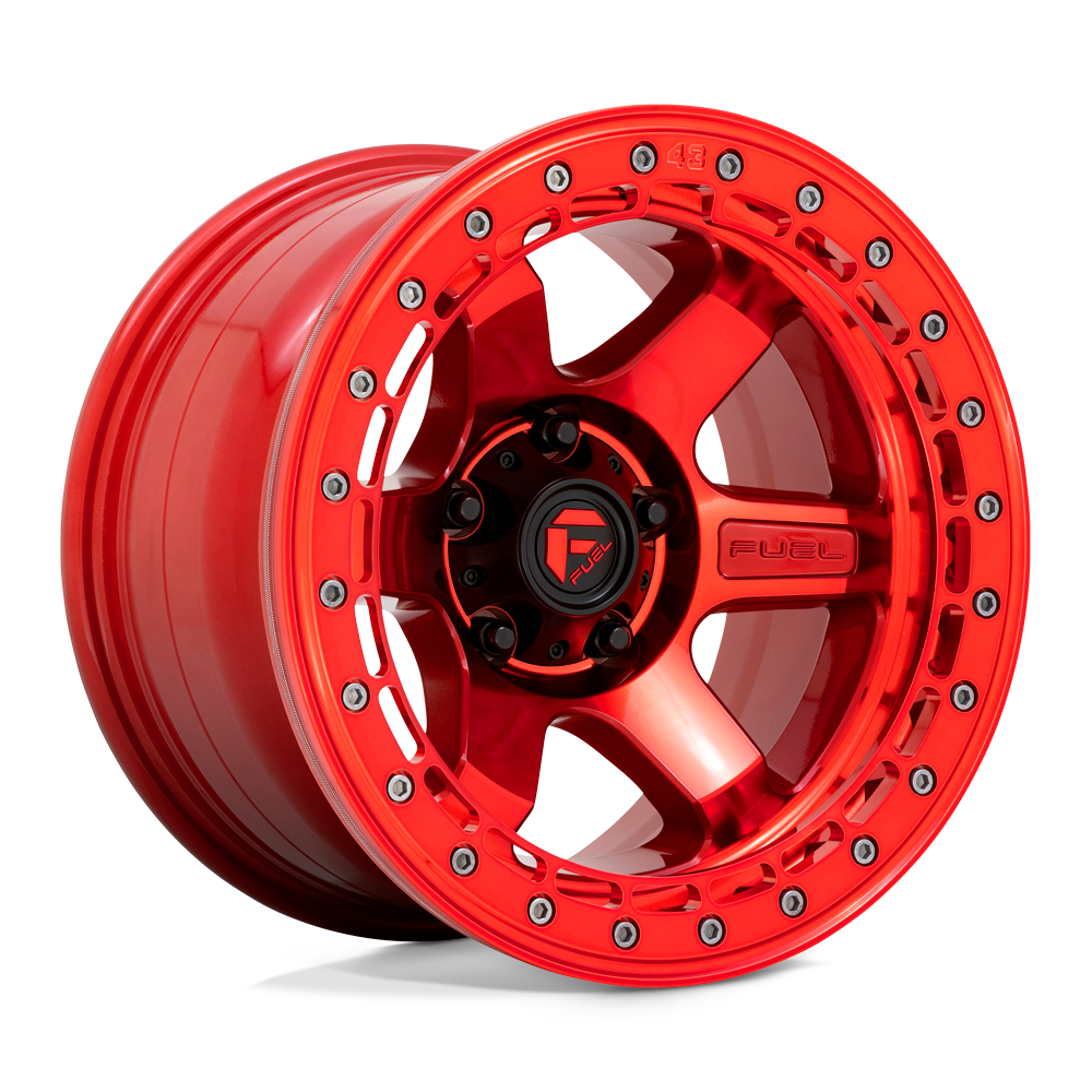 Fuel D123 BLOCK BEADLOCK CANDY RED WITH CANDY RED RING