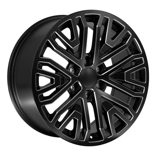 OE WHEELS CV37 20x9 6X139.7 28 BLACK WITH MILLED EDGE
