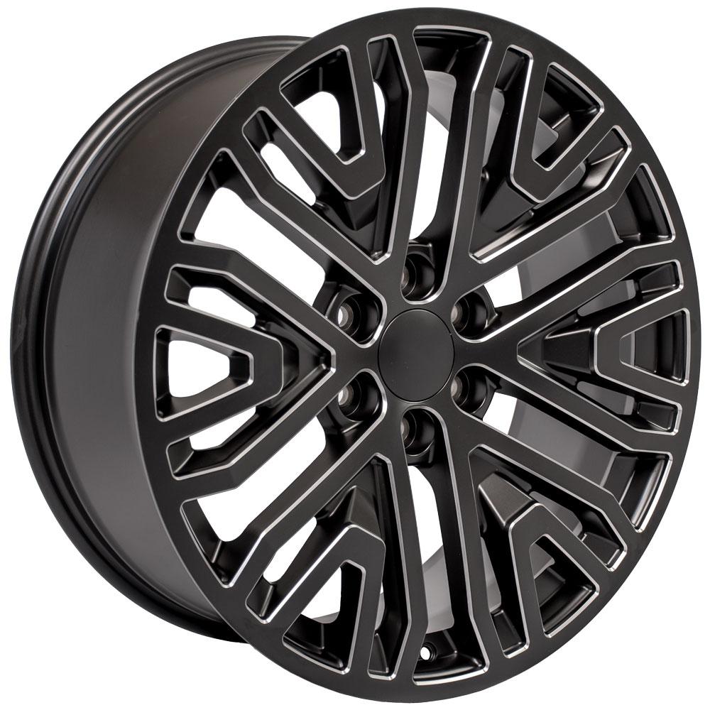 OE WHEELS CV37 22x9 6X139.7 28 BLACK WITH MILLED EDGE