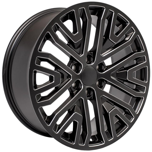 OE WHEELS CV37 22x9 6X139.7 28 BLACK WITH MILLED EDGE
