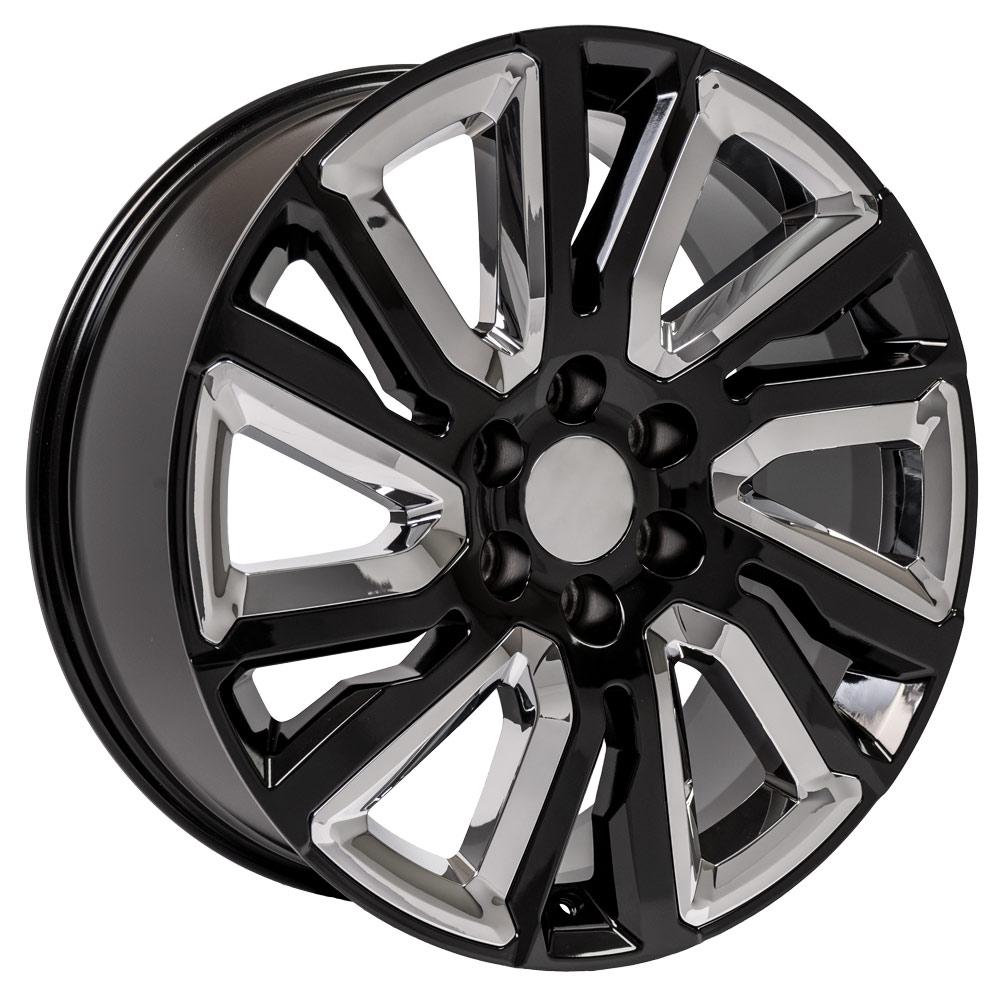 OE WHEELS CV39 22x9 6X139.7 28 BLACK WITH CHROME