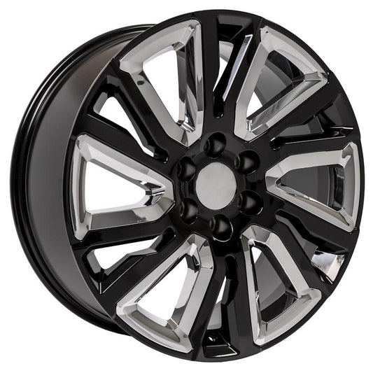 OE WHEELS CV39 22x9 6X139.7 28 BLACK WITH CHROME