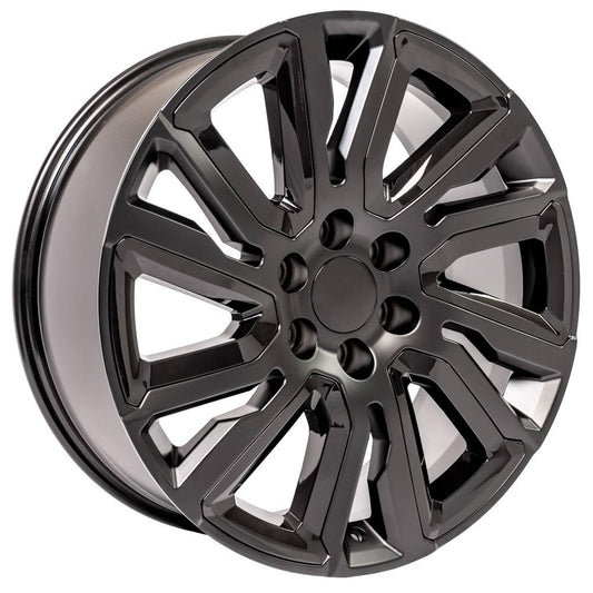 OE WHEELS CV39 22x9 6X139.7 28 SATIN BLACK WITH GLOSS BLACK