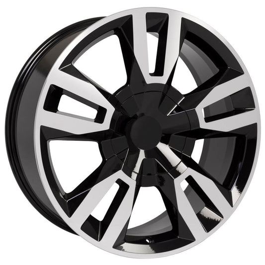 OE WHEELS CV40 22x9 6X139.7 24 BLACK MACHINED
