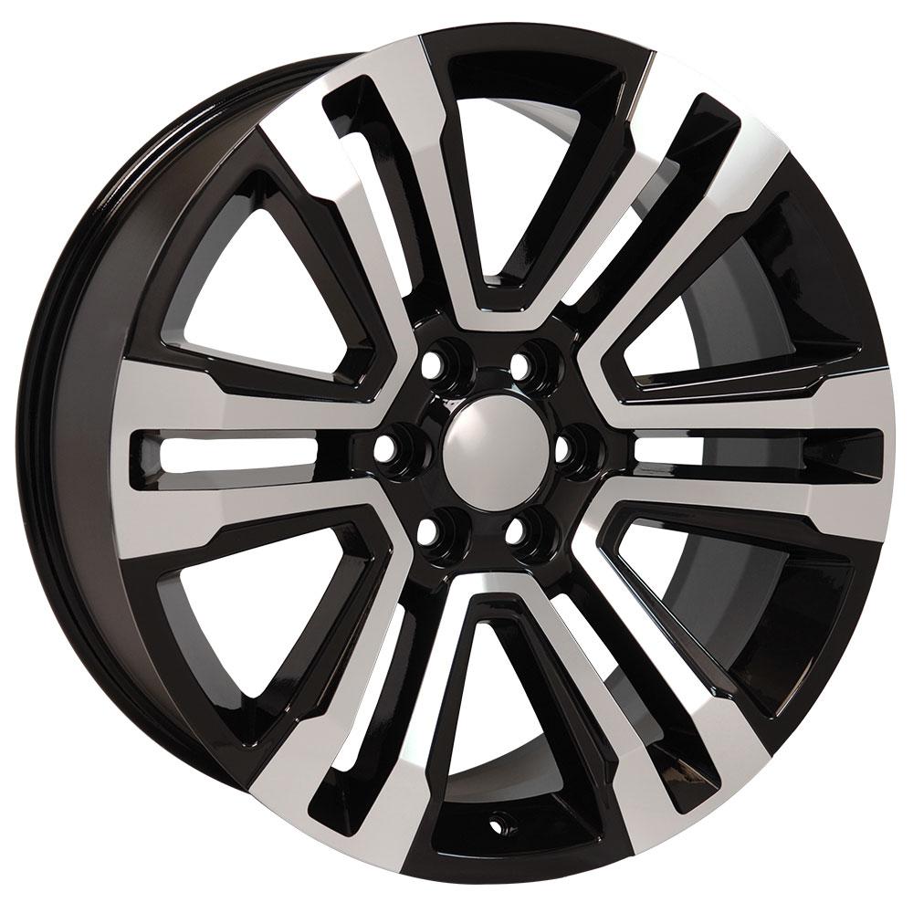 OE WHEELS CV44 22x9 6X139.7 24 BLACK MACHINED